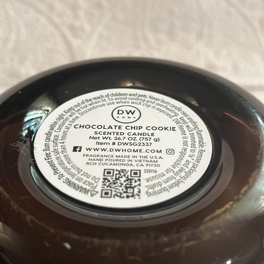 DW Home Chocolate Chip Cookie‎ Candle double wick, New
